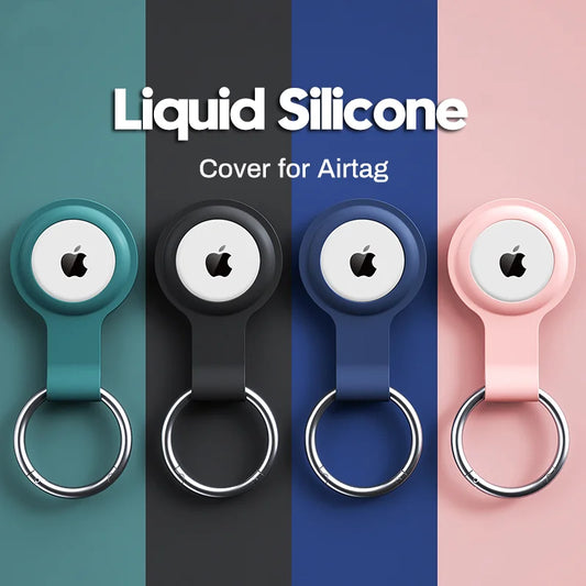 Cover for Apple Airtags Case Liquid Silicone Protective Shell tracker Accessories Anti-scratch Sleeve Keychain Air tag case