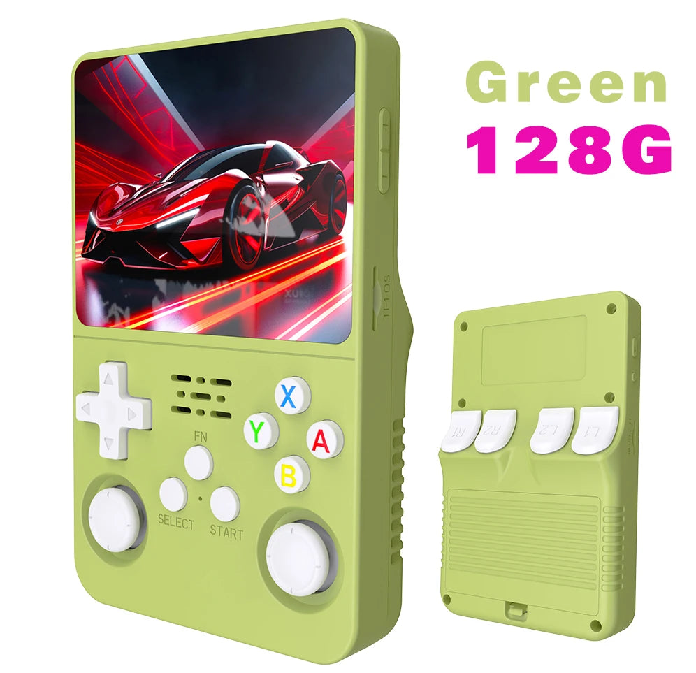 NEW Green R36S Retro Handheld Game Console Linux System 3.5 Inch IPS Screen Portable Pocket Video Player 64GB 128G Game Kid Gift