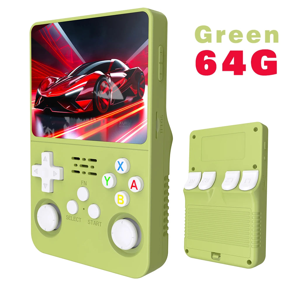 NEW Green R36S Retro Handheld Game Console Linux System 3.5 Inch IPS Screen Portable Pocket Video Player 64GB 128G Game Kid Gift