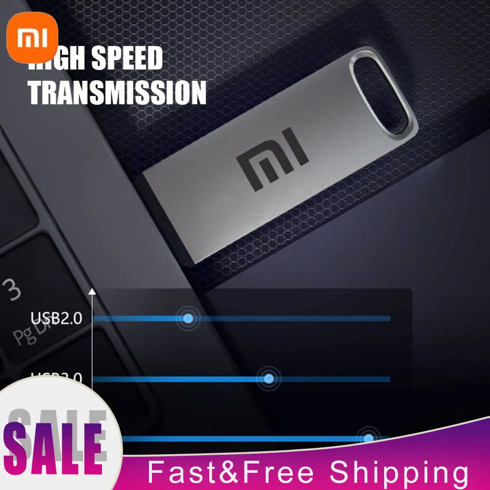 New 1TB 2TB Xiaomi Metal Flash Drive Thumbdrive Pendrive 256GB 512GB Waterproof