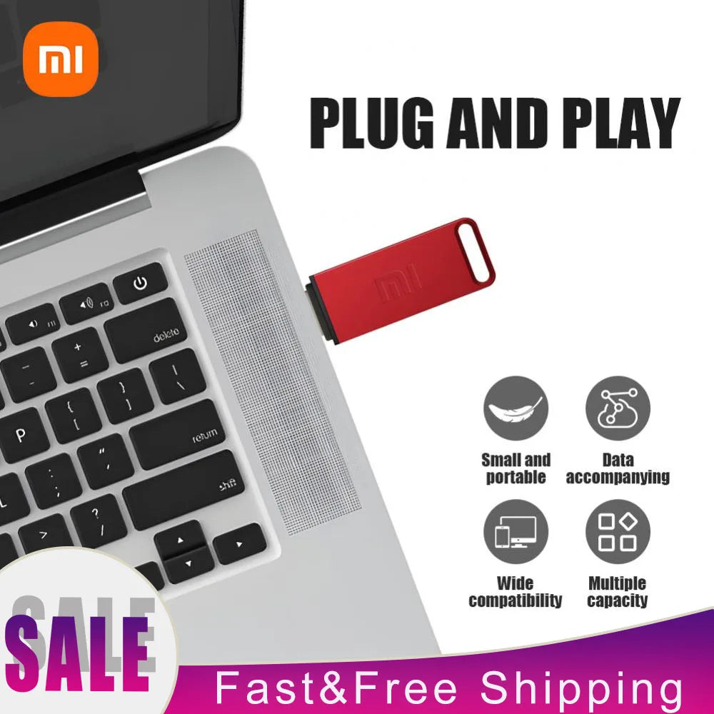 New 1TB 2TB Xiaomi Metal Flash Drive Thumbdrive Pendrive 256GB 512GB Waterproof