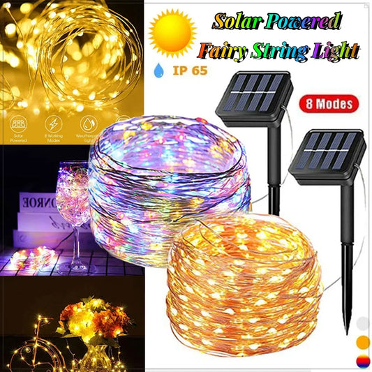 300LED Solar String Lights Outdoor Waterproof