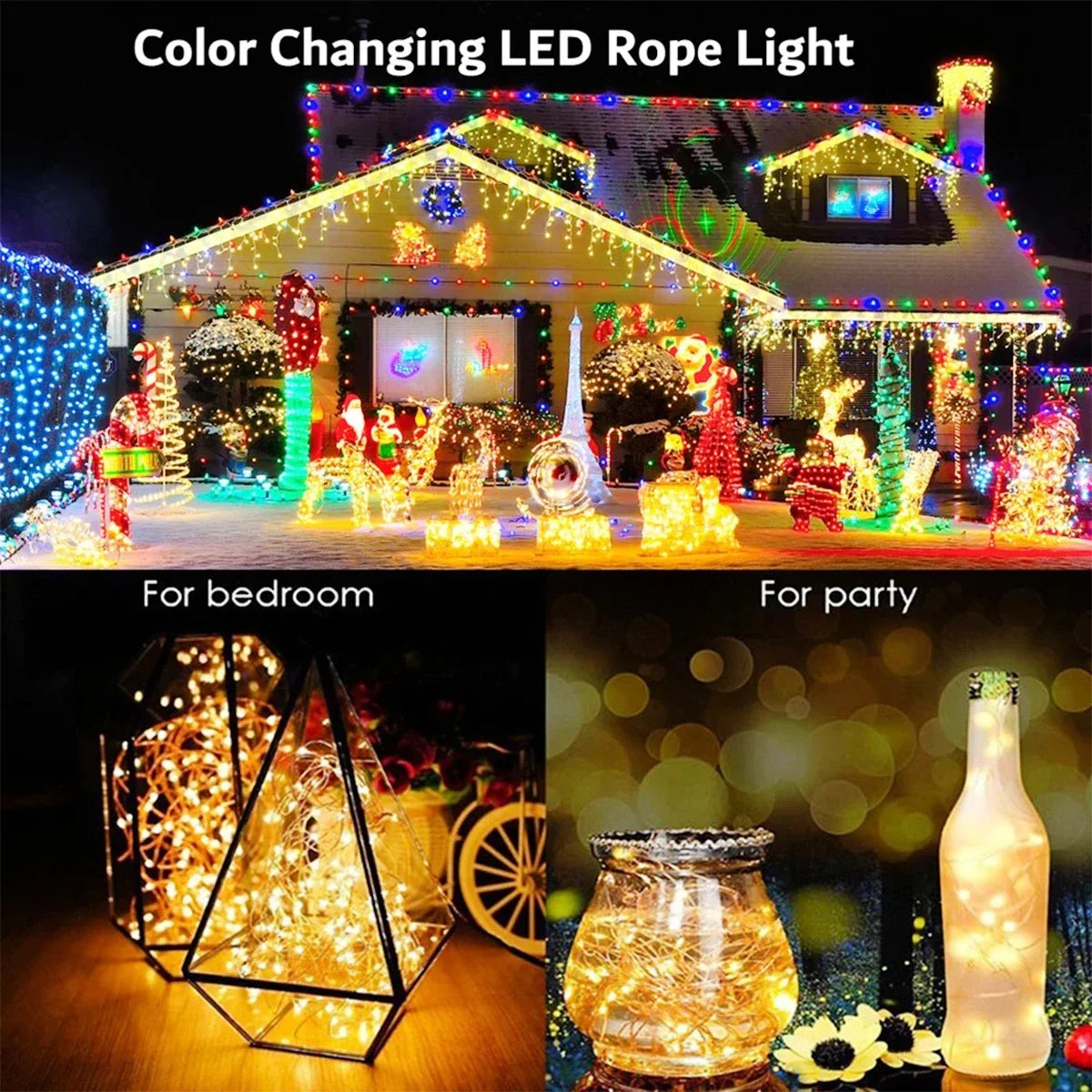 300LED Solar String Lights Outdoor Waterproof