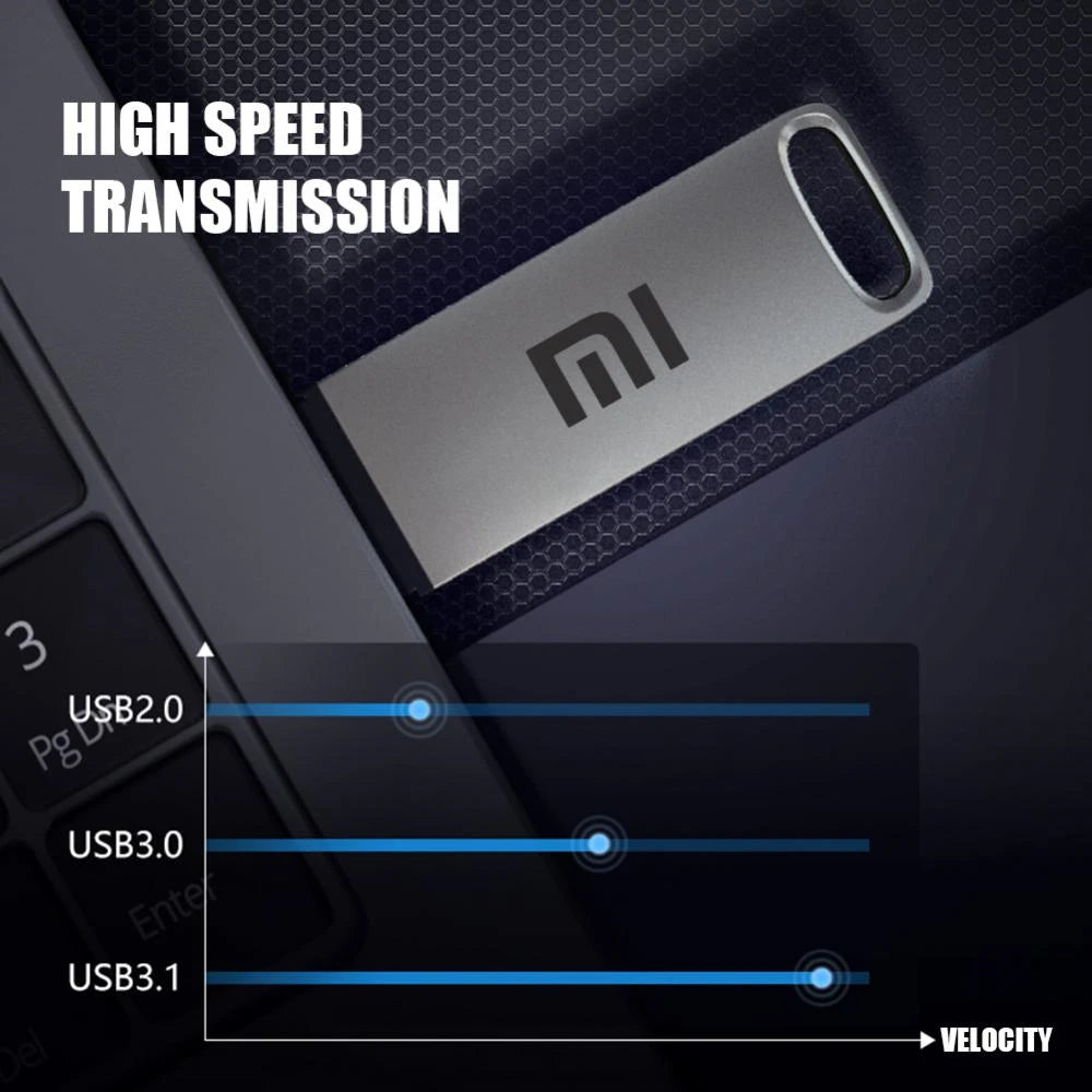 New 1TB 2TB Xiaomi Metal Flash Drive Thumbdrive Pendrive 256GB 512GB Waterproof